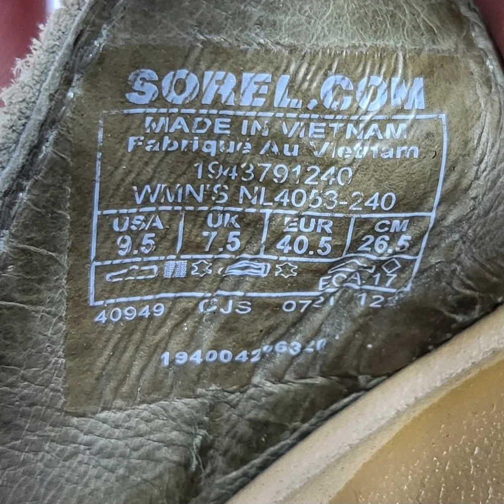Sorel Ella II Metallic Sage Green Stretch Strap Sandals‎ NL4053-240 Womens 9.5